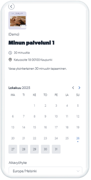 uudly demo kalenteri mobile