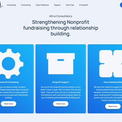 Screenshot altrui.org of services